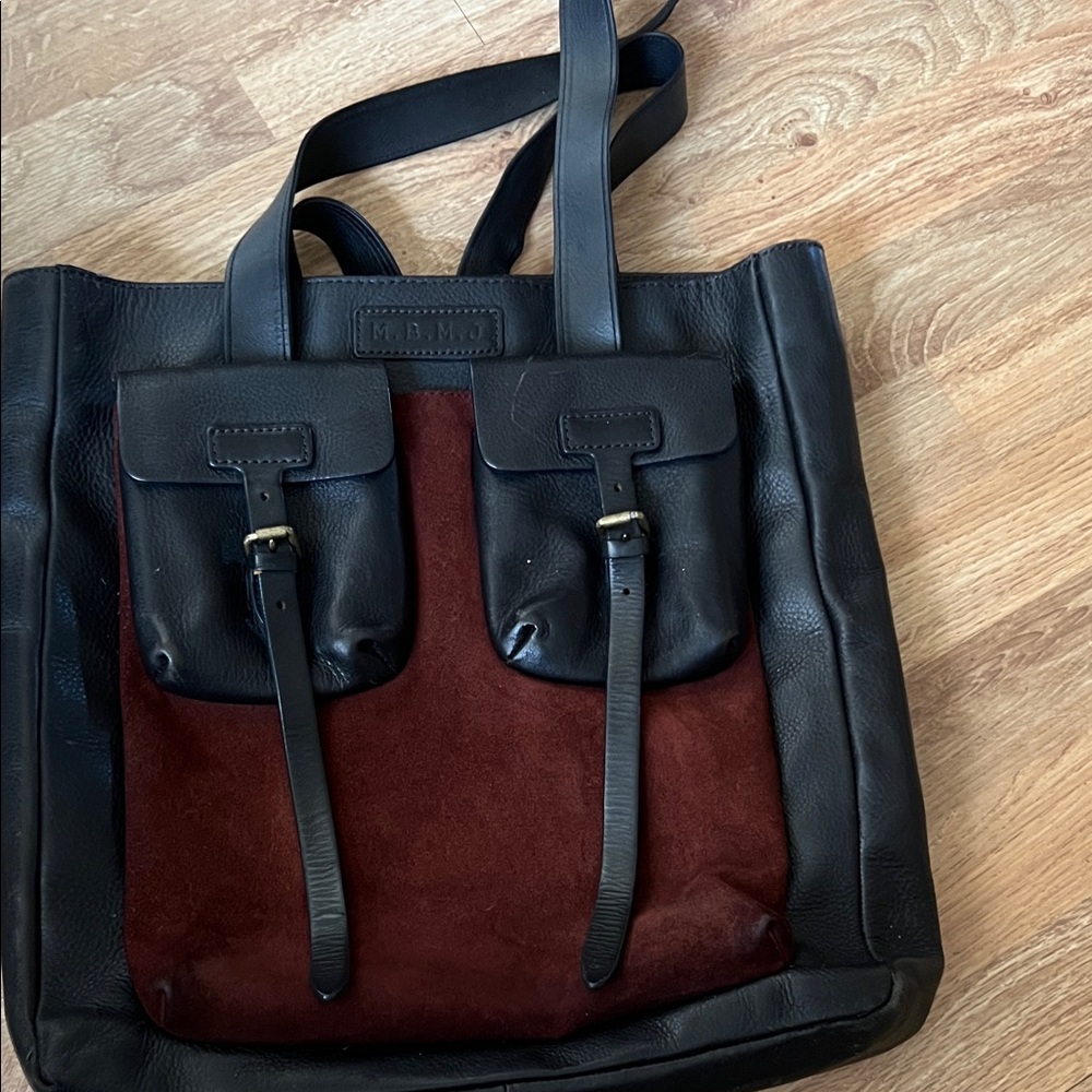 Marc By Marc Jacobs Black and Brown Leather Backpack